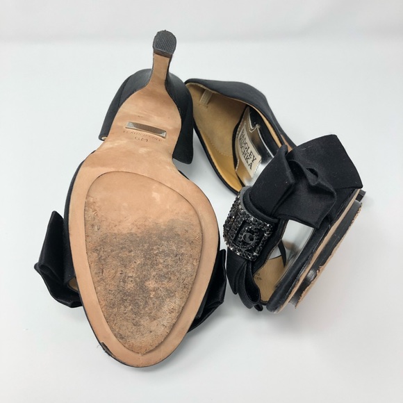 📣💲⬇️ EUC!! Mischka Black Peep Toe w Sparkles - Picture 6 of 8